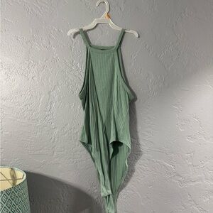 Mint Green Ribbed Tank Top Bodysuit